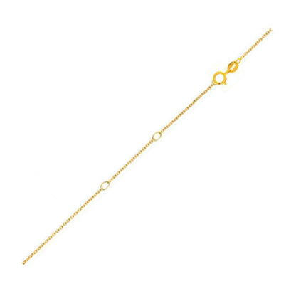 Double Extendable Diamond Cut Cable Chain in Yellow Gold