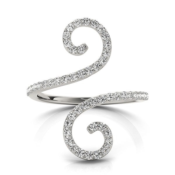 14k White Gold Diamond Open Flourish Style Ring (1/2 cttw) RCJ Rings  CELESTIA LUXE JEWELLERS