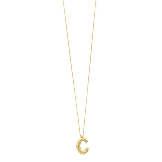 Initial C Pendant — 14K Yellow Gold, 18 in