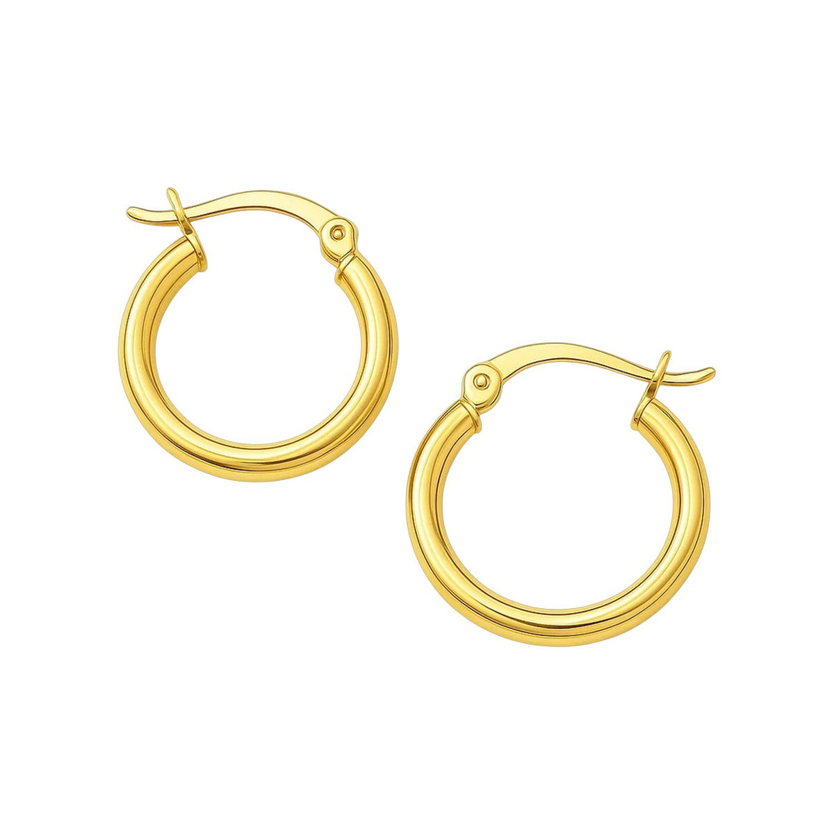 10k Yellow Gold Polished Hoop Earrings