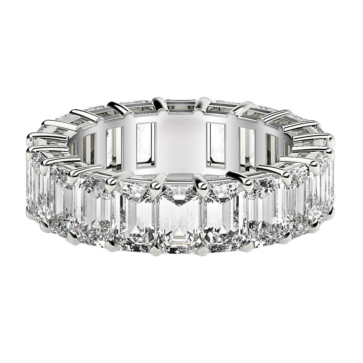 Emerald Cut Lab Grown Diamond Eternity Ring in 14k White Gold (7 cttw FG/VS2) RCJ Rings  CELESTIA LUXE JEWELLERS