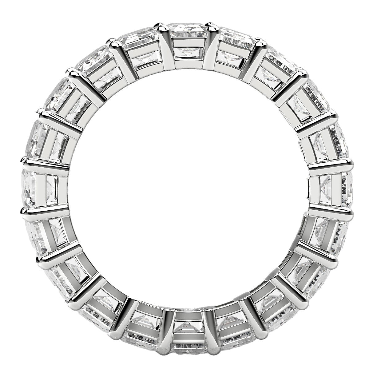 Emerald Cut Lab Grown Diamond Eternity Ring in 14k White Gold (7 cttw FG/VS2) RCJ Rings  CELESTIA LUXE JEWELLERS
