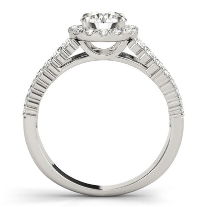 14k White Gold Graduated Pave Set Shank Diamond Engagement Ring (1 5/8 cttw) RCJ Rings  CELESTIA LUXE JEWELLERS