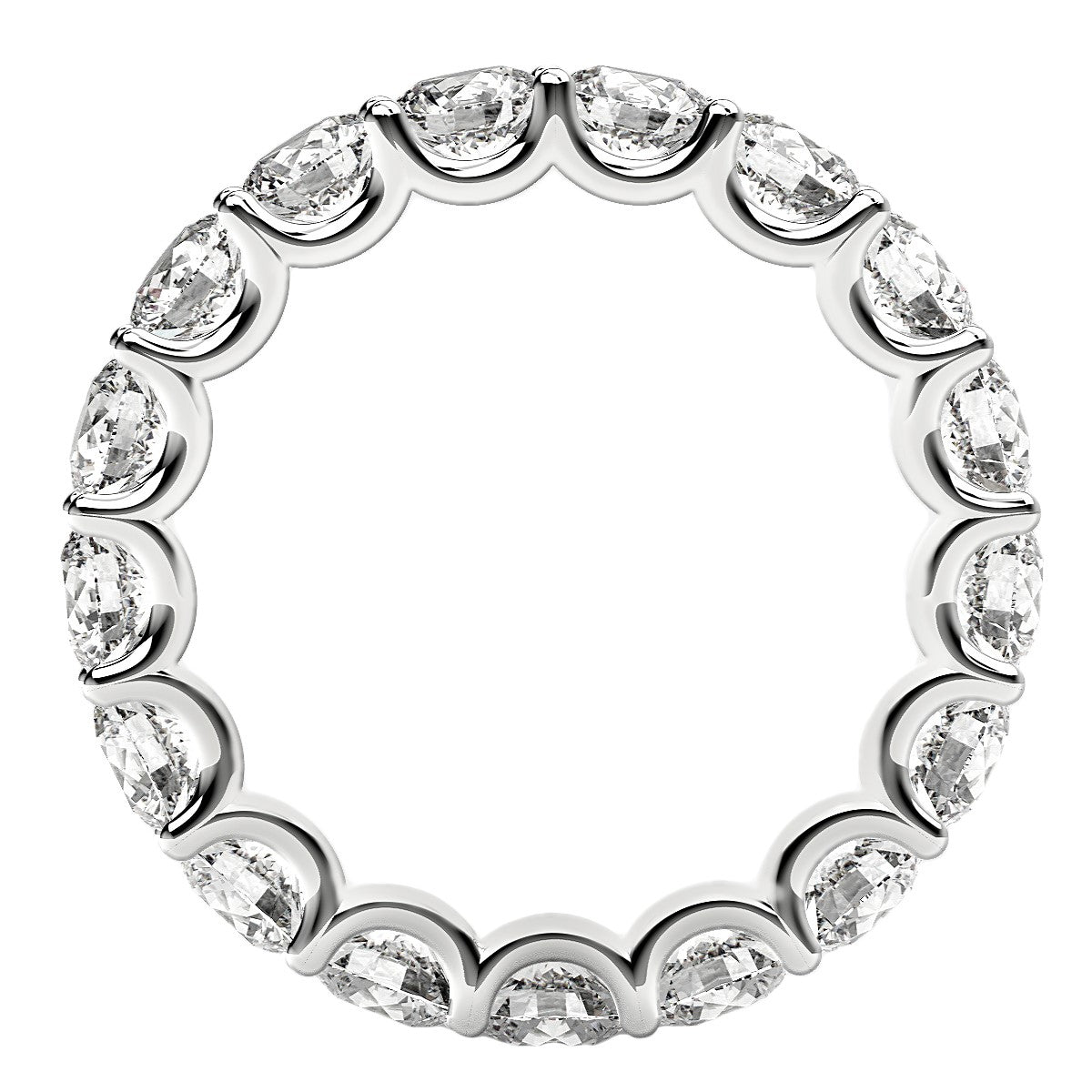 Round Cut Lab Grown Diamond Eternity Ring in 14k White Gold (3 cttw FG/VS2) RCJ Rings  CELESTIA LUXE JEWELLERS