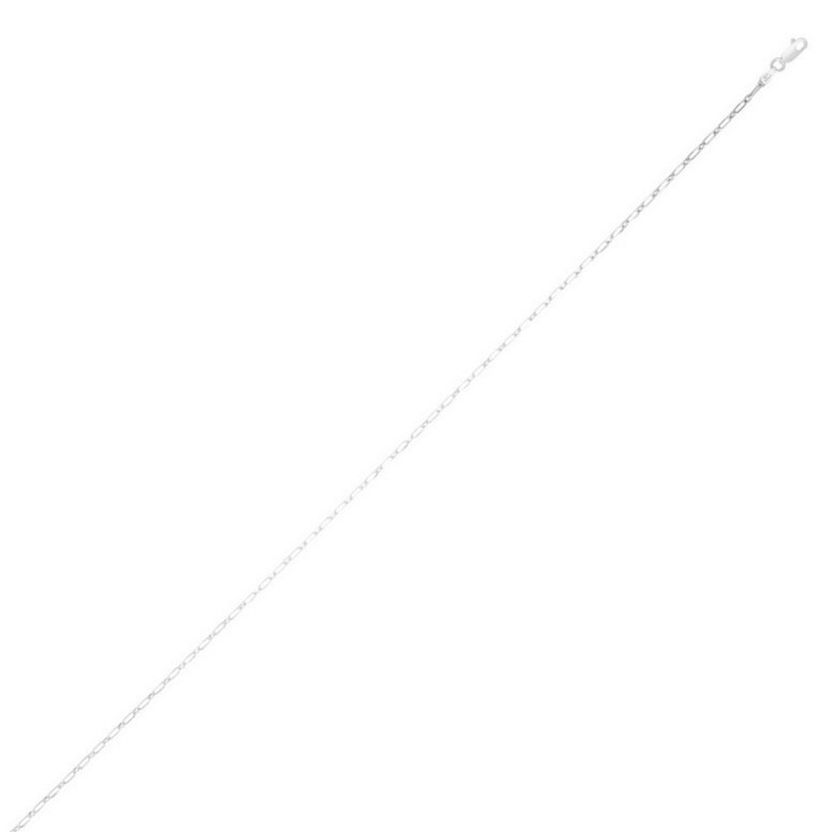 Sterling Silver Rhodium Plated Petite Alternating Paperclip Chain