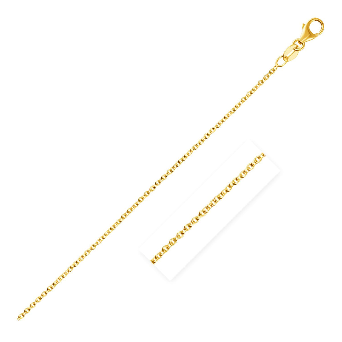 14k Yellow Gold Round Cable Link Chain