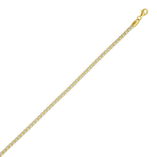 Sterling Silver with Gold Plated Ice Barrel Chain