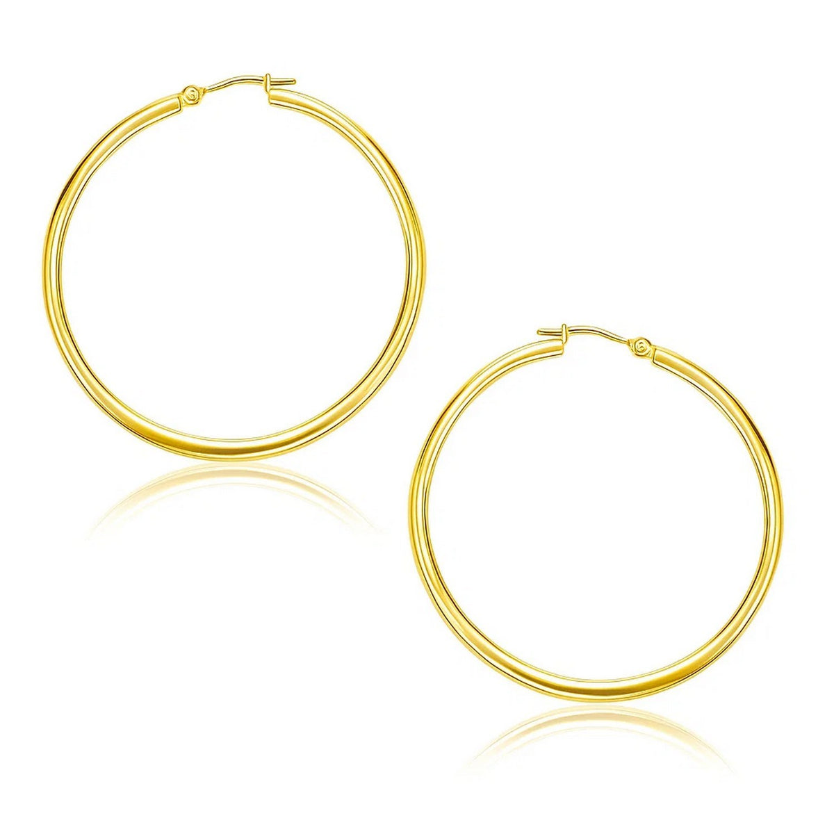 10k Yellow Gold Polished Hoop Earrings