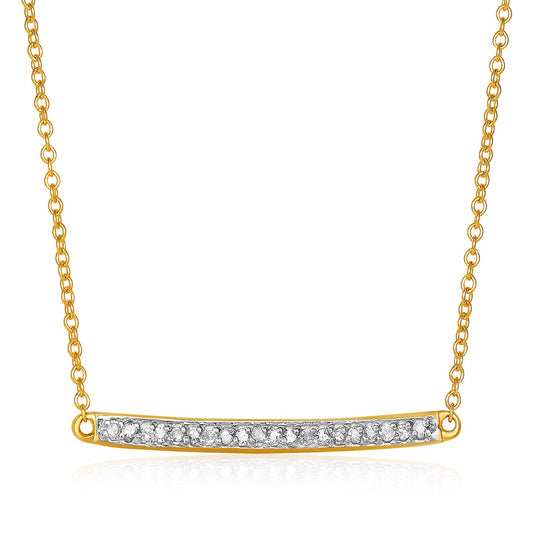 Diamant Bar Necklace — 14K Yellow Gold, 18 in — CELESTIALUXEJEWELLERS