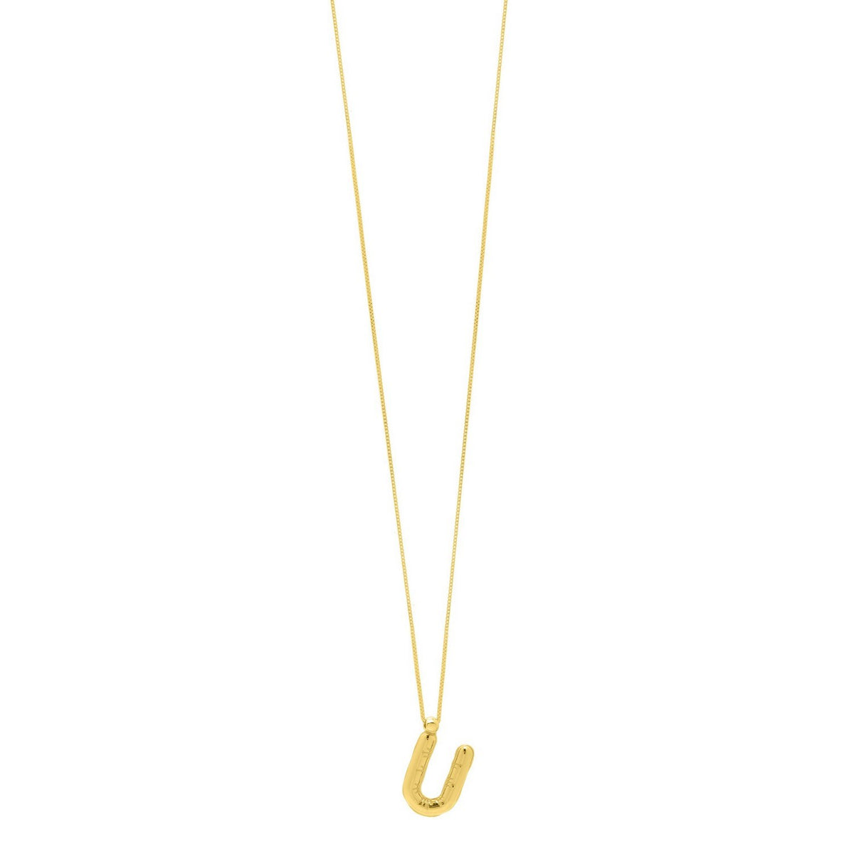 14K Yellow Gold Helium Initial U Pendant