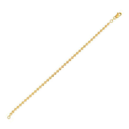 Moon Cut Bead Chain Bracelet in 14k Yellow Gold
