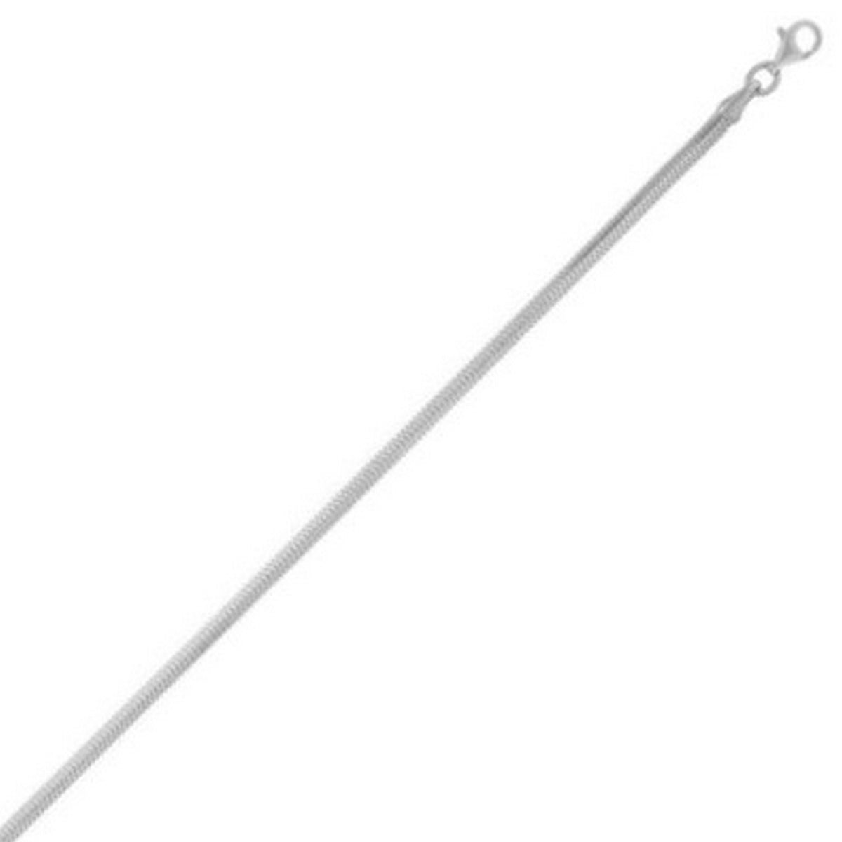 Sterling Silver Rhodium Plated Oval Snake Chain
