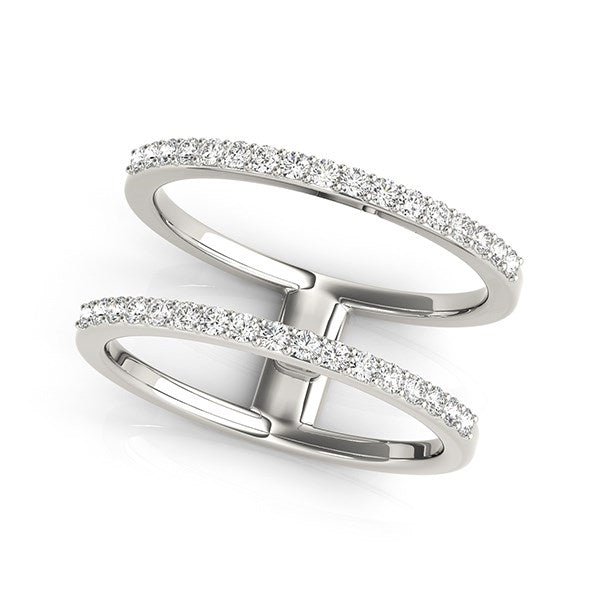 14k White Gold Dual Band Design Ring with Diamonds (1/3 cttw) RCJ Rings  CELESTIA LUXE JEWELLERS