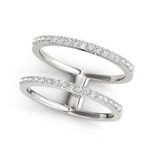 14k White Gold Dual Band Design Ring with Diamonds (1/3 cttw) RCJ Rings  CELESTIA LUXE JEWELLERS