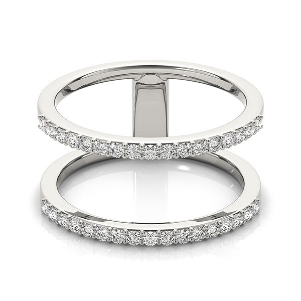 14k White Gold Dual Band Design Ring with Diamonds (1/3 cttw) RCJ Rings  CELESTIA LUXE JEWELLERS