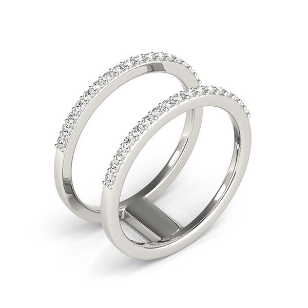 14k White Gold Dual Band Design Ring with Diamonds (1/3 cttw) RCJ Rings  CELESTIA LUXE JEWELLERS