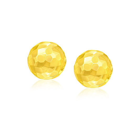 Facette Ronde Studs — 14K Yellow Gold, 7 mm