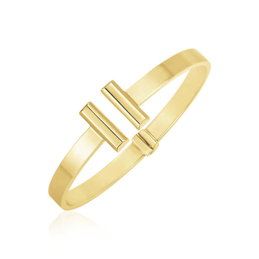 Bar Sculptural Cuff Bangle — 14K Yellow Gold, 6.00 mm