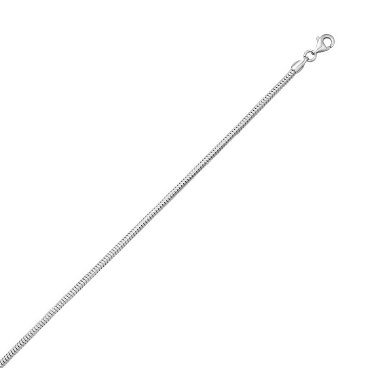 Sterling Silver Rhodium Plated Octagonal Snake Chain