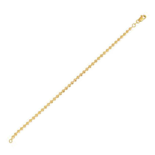 Moon Cut Bead Chain in 14k Yellow Gold