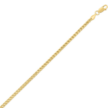 Sterling Silver Yellow Gold Plated Diamond Cut Franco Chain