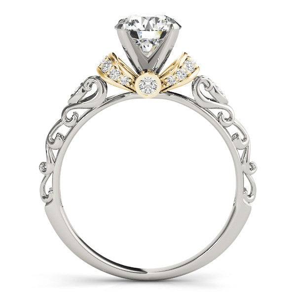 14k White And Yellow Gold Antique Style Diamond Engagement Ring (1 1/8 cttw) RCJ Rings  CELESTIA LUXE JEWELLERS