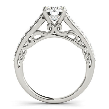 14k White Gold Unique Detailing Diamond Engagement Ring (1 1/3 cttw) RCJ Rings  CELESTIA LUXE JEWELLERS