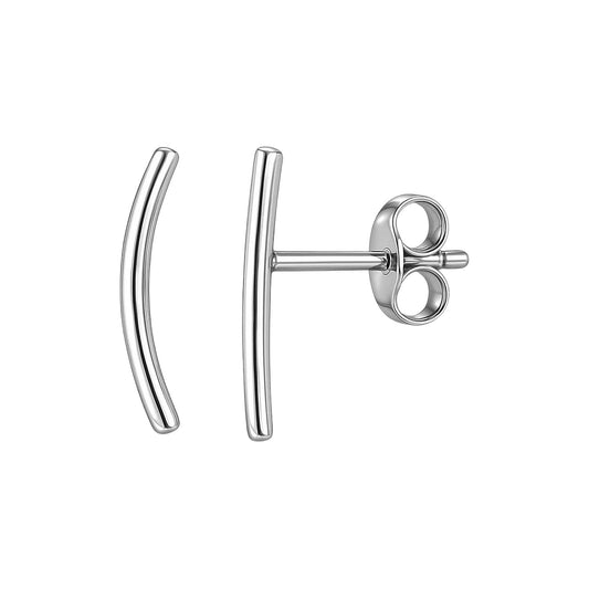 Élan Curve Climber Studs — 14K White Gold
