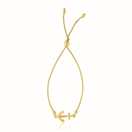 Ancre Lariat Bracelet — 14K Yellow Gold, Adjustable