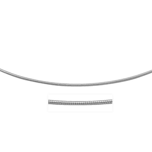 Omega Rond Chain — Rhodium-Plated Sterling Silver, 1.55 mm