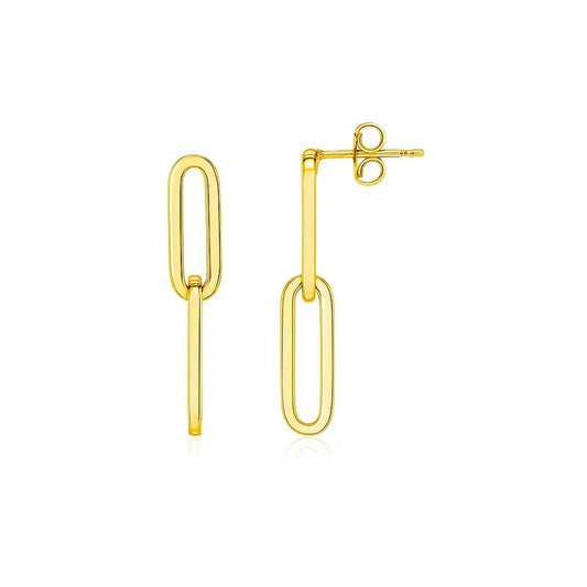 Papillon Double-Link Earrings — 14K Yellow Gold