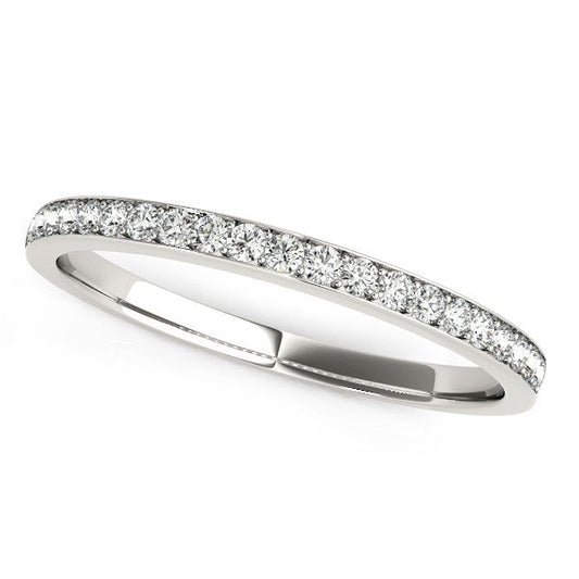 14k White Gold Prong Setting Round Diamond Wedding Band (1/5 cttw) RCJ Rings  CELESTIA LUXE JEWELLERS