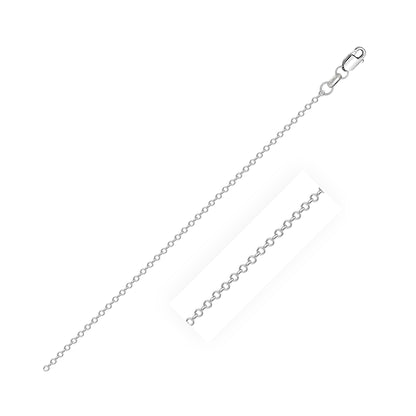 18k White Gold Diamond Cut Cable Link Chain