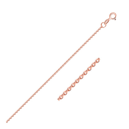 18k Rose Gold Diamond Cut Cable Link Chain