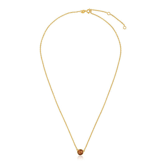 Citrine Sol Necklace — 14K Yellow Gold, Citrine, 17 in