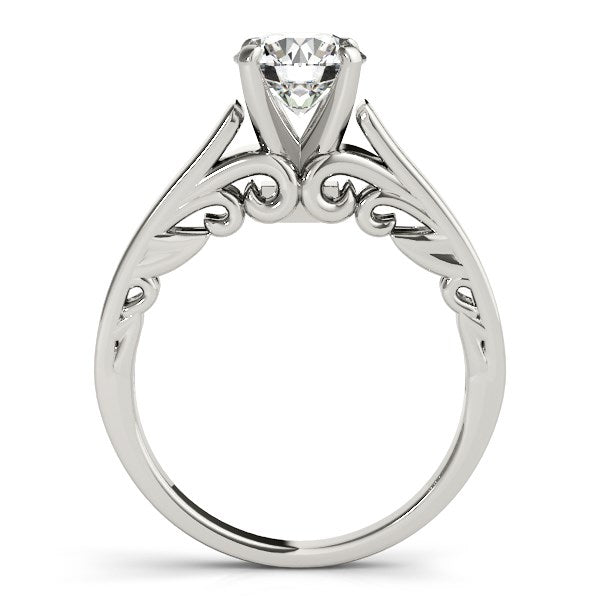 14k White Gold Antique Style Solitaire Round Diamond Engagement Ring (1 cttw) RCJ Rings  CELESTIA LUXE JEWELLERS