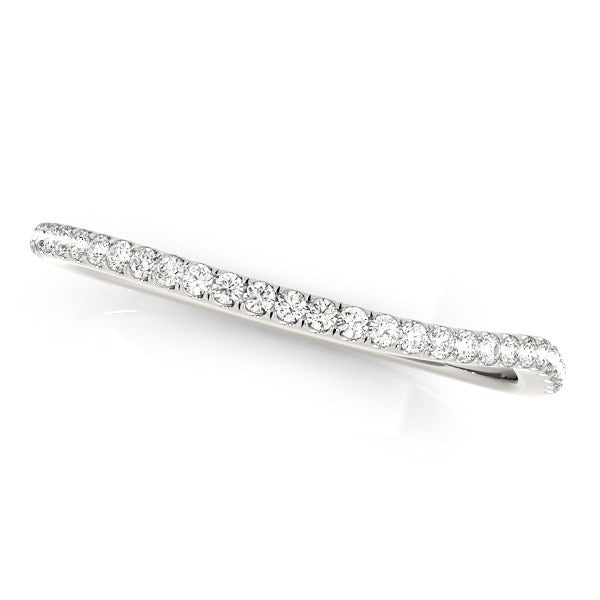 14k White Gold Slim Curved Diamond Wedding Ring (1/10 cttw) RCJ Rings  CELESTIA LUXE JEWELLERS