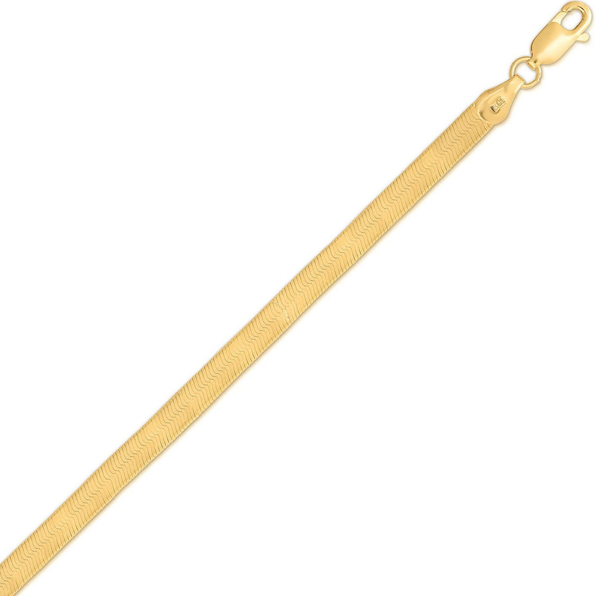 Sterling Silver Yellow Gold Plated Imperial Herringbone Chain
