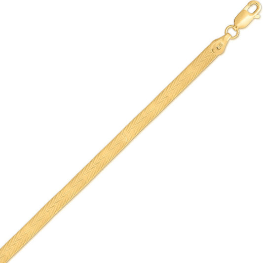 Sterling Silver Yellow Gold Plated Imperial Herringbone Chain