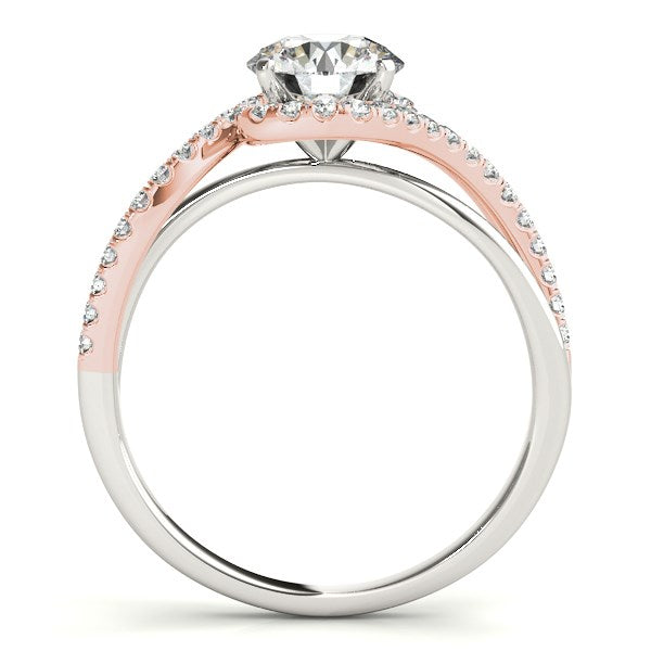 14k White And Rose Gold Bypass Band Diamond Engagement Ring (1 1/8 cttw) RCJ Rings  CELESTIA LUXE JEWELLERS