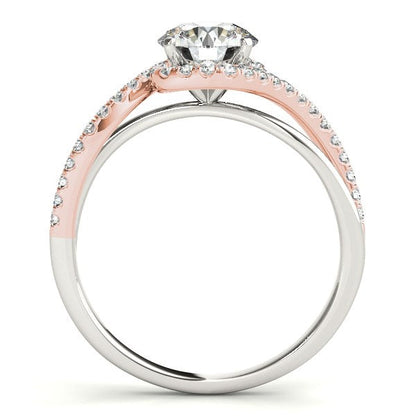 14k White And Rose Gold Bypass Band Diamond Engagement Ring (1 1/8 cttw) RCJ Rings  CELESTIA LUXE JEWELLERS