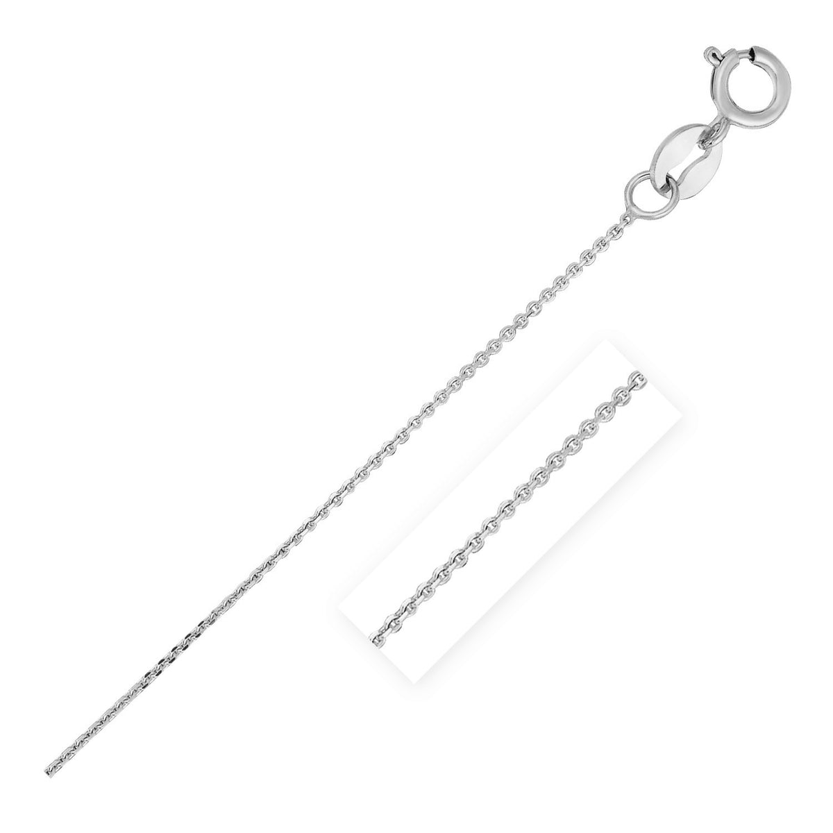 14k White Gold Diamond Cut Cable Link Chain