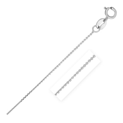 14k White Gold Diamond Cut Cable Link Chain