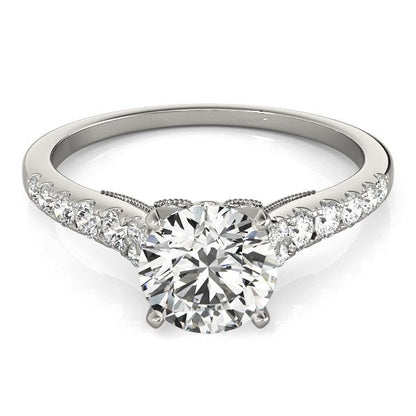 14k White Gold Diamond Engagement Ring With Single Row Band (1 3/4 cttw) RCJ Rings  CELESTIA LUXE JEWELLERS