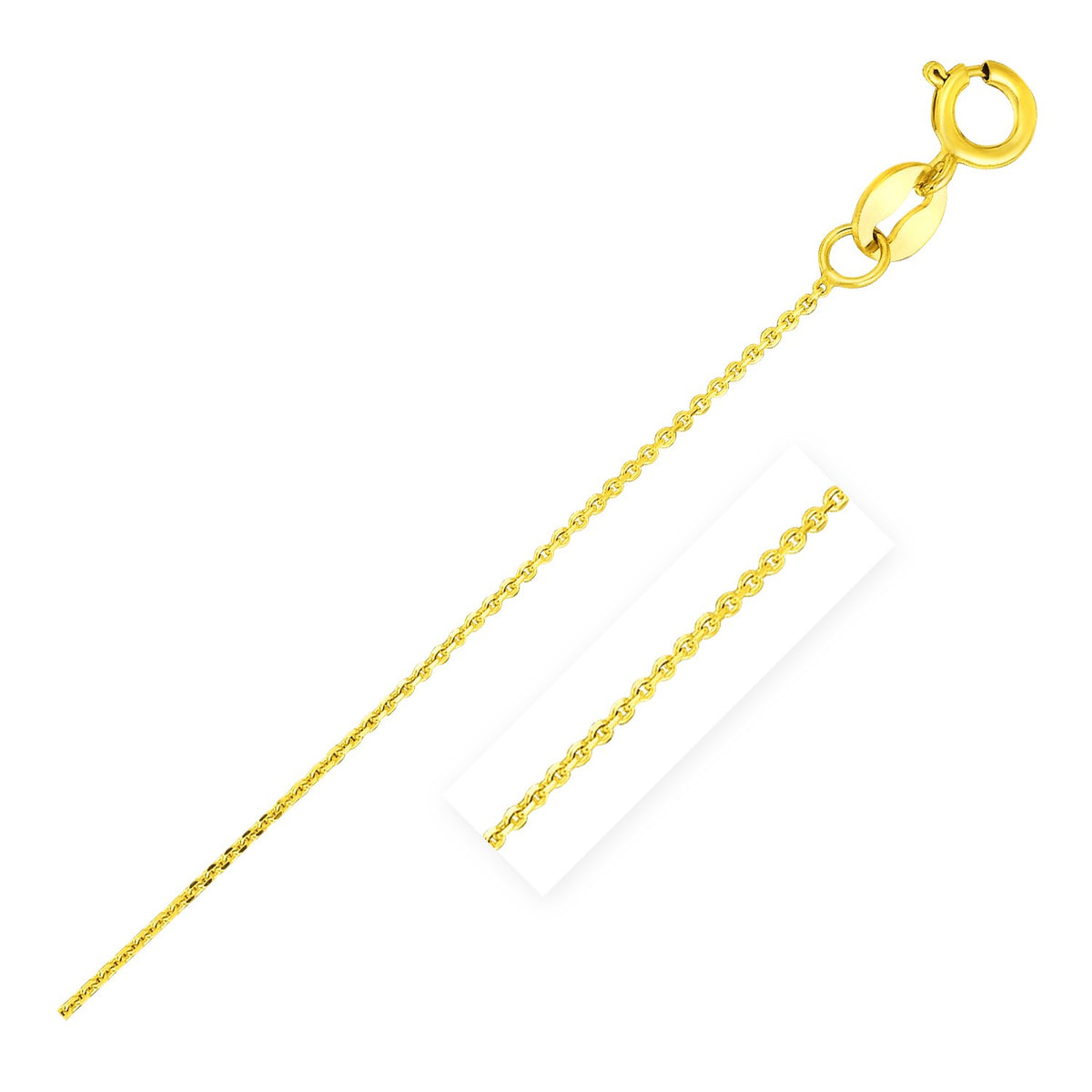 14k Yellow Gold Diamond Cut Cable Link Chain