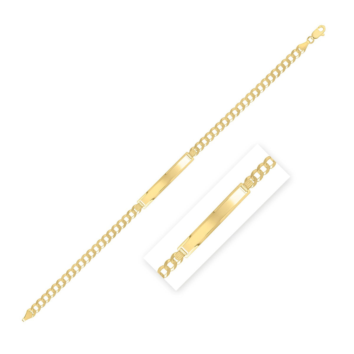 14k Yellow Gold Curb ID Bracelet