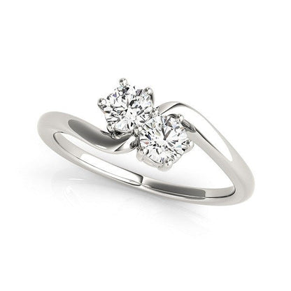 Solitaire Two Stone Diamond Ring in 14k White Gold (1/2 cttw) RCJ Rings  CELESTIA LUXE JEWELLERS