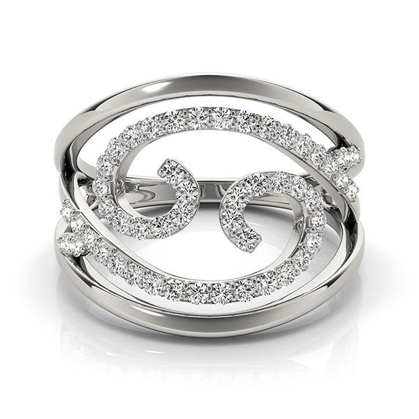 Swirl Design Diamond Ring in 14k White Gold (1/2 cttw) RCJ Rings  CELESTIA LUXE JEWELLERS