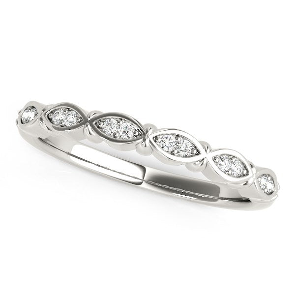 14k White Gold Unique Infinity Design Diamond Wedding Band (1/10 cttw) RCJ Rings  CELESTIA LUXE JEWELLERS