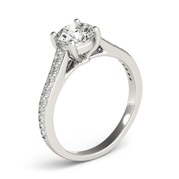 14k White Gold Graduated Single Row Diamond Engagement Ring (1 1/3 cttw) RCJ Rings  CELESTIA LUXE JEWELLERS